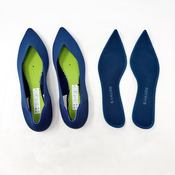 [Rothy’s] The Point Deep Ocean Blue Slip On Washable Ballet Flats Like New 10.5 - Picture 8 of 12
